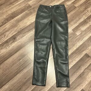 Aritzia Wilfred The Melina Slim Pant High-waisted Vegan Leather Size 6 In Gray